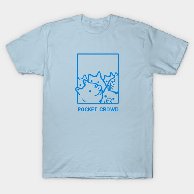 Pack of cute little piglets in blue ink T-Shirt by croquis design